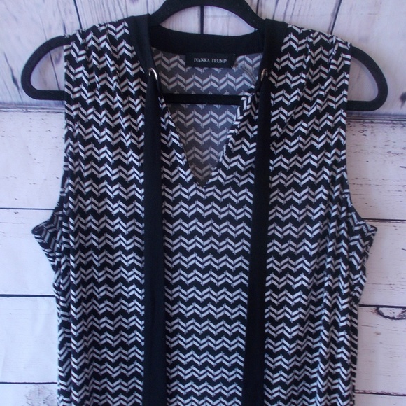 Ivanka Trump black white sleeveless dress medium - Picture 2 of 7